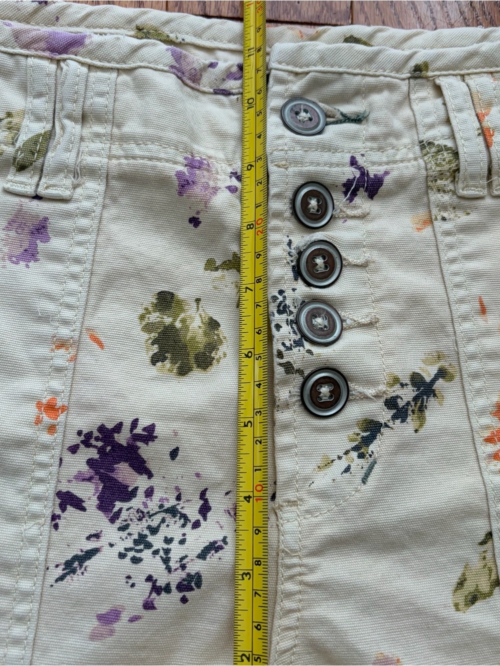 Pilcro The Wanderer Painterly Print Utility Shorts 29 High Rise Anthropologie - Picture 16 of 16